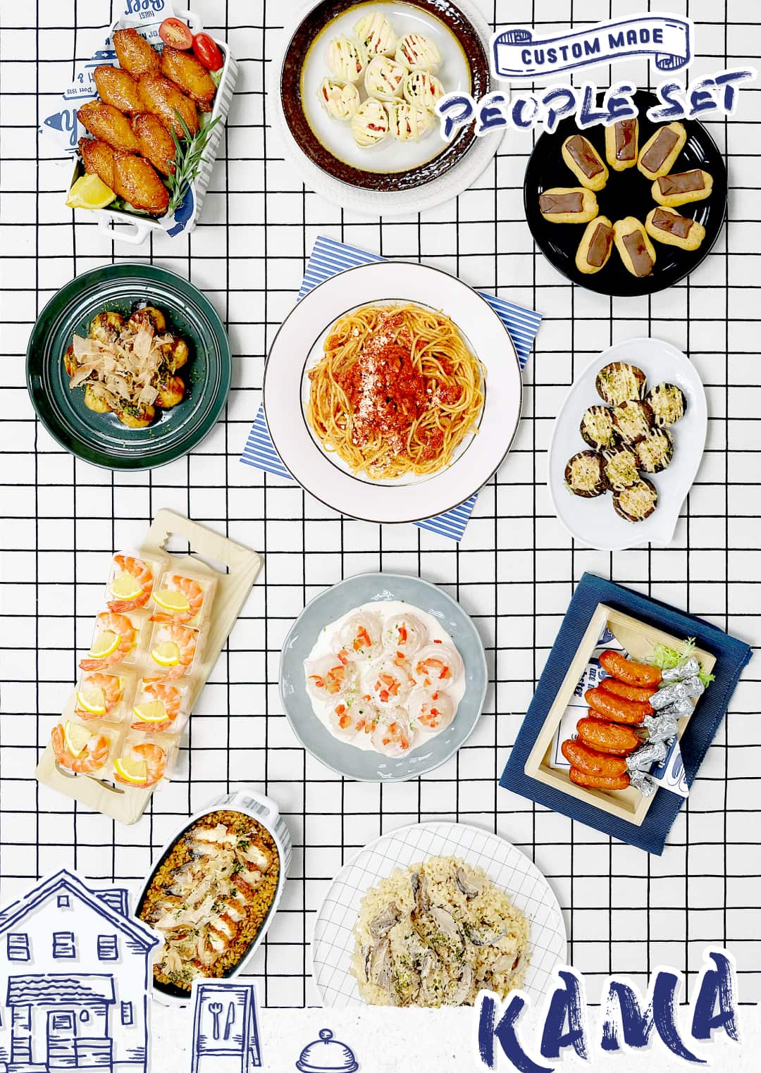Kama Custom Made People Set| Great Value, Affordable Catering and Takeout Packages for Large Groups | Kama Delivery Catering