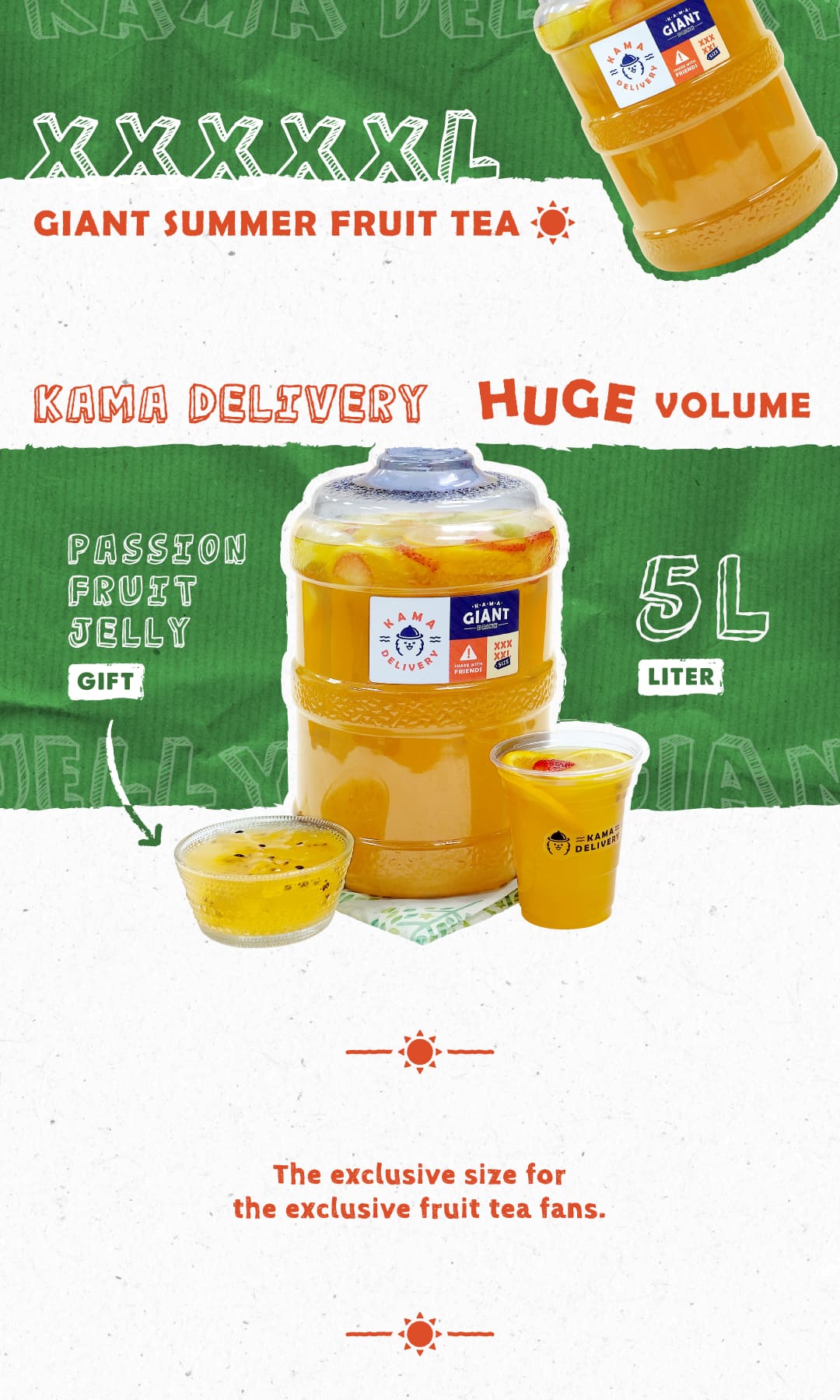 Barrel summer fruit tea | happy to share | drinks to the takeaway promotion | Kama Delivery
