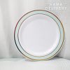 Golden Edge with Pale Green Plates | Catering Party Supply| Kama Delivery
