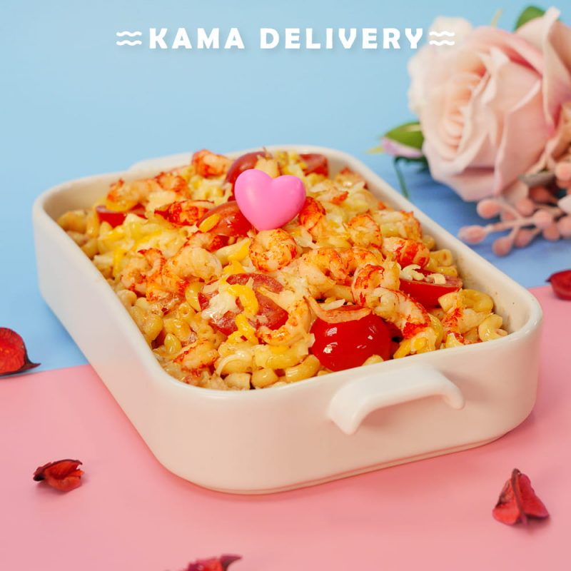 Set Meal Main Dish | Triple-Cheese Tomato Shrimp Cream Pasta | Valentine's Day Catering Set | Kama Delivery