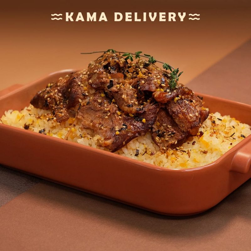 Japanese Boiled Pork Cartilage Fried Rice with Egg| BBQ Takeout Sets | Kama Delivery