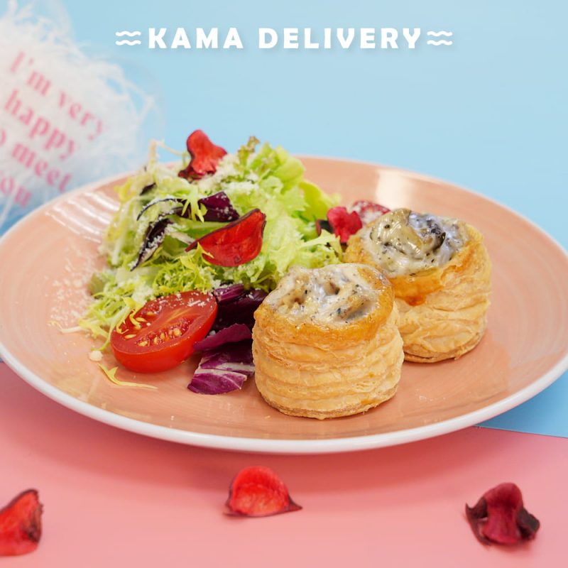 Set Menus Snack| Black Truffle & Scallop Vol-au-ventFarm-to-Table Platter Salad| Valentine's Day Catering Set Menus | Kama Delivery