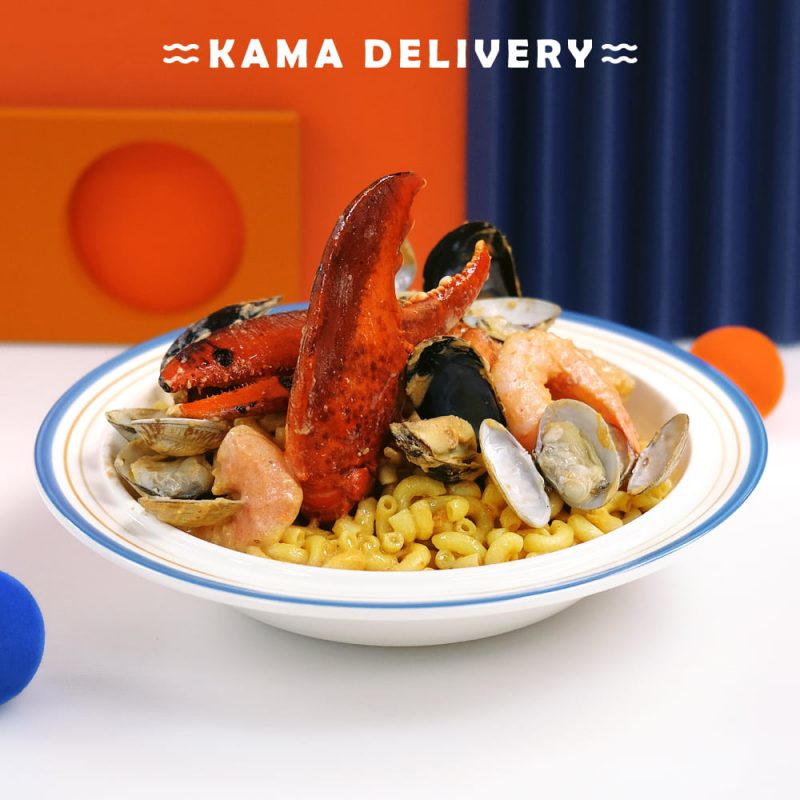 龍蝦海鮮蕃茄芝士忌廉通粉｜單點到會意粉｜Kama Delivery