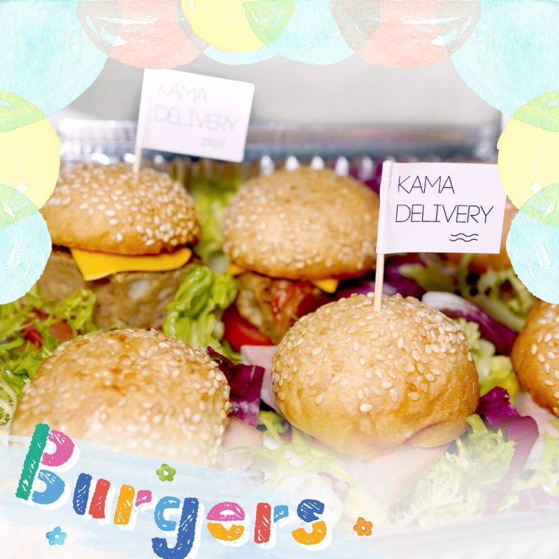 迷你美式漢堡拼迷你夏威夷漢堡 | 小朋友生日會 | Kama Delivery