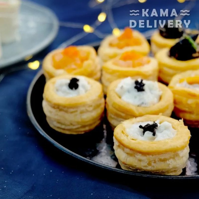 Black Truffle Egg Vol-au-vent| Vegetarian Set Menu for 7–8 People | Group Catering & Takeout Set Menu | Kama Delivery