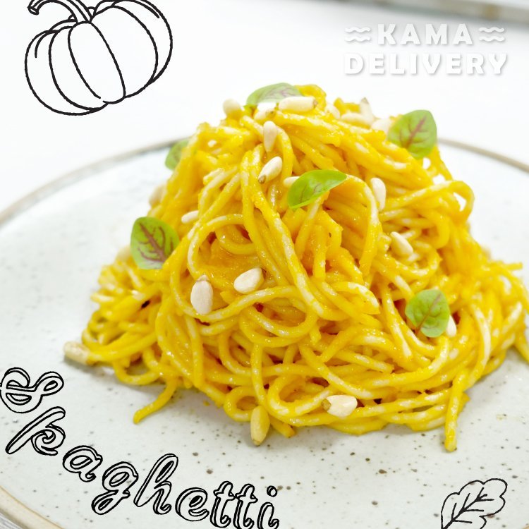Pumpkin & Pine Nut Spaghetti| Vegetarian Set Menu for 7–8 People | Group Catering & Takeout Set Menu | Kama Delivery