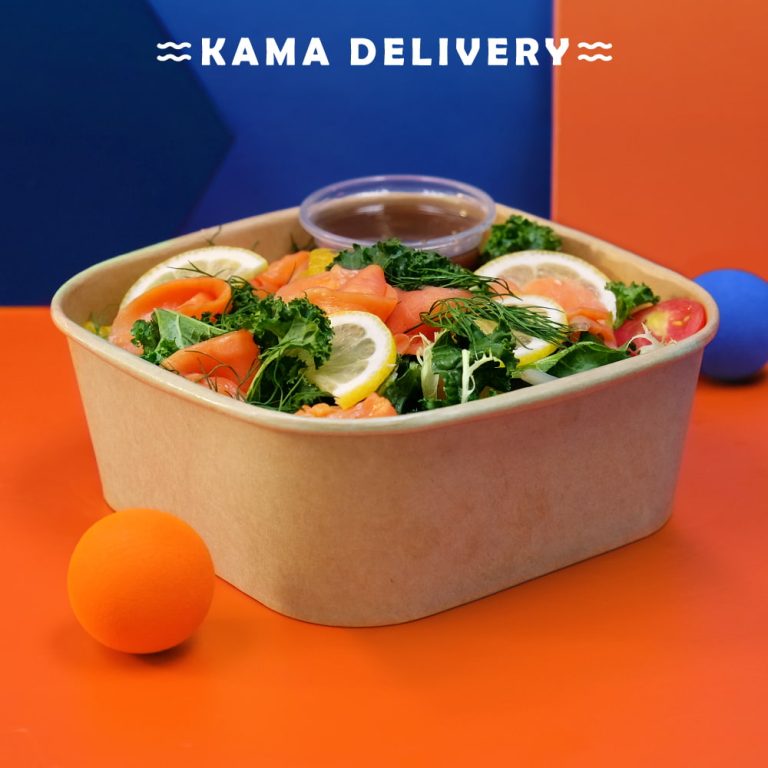 煙三文魚配羽衣甘藍沙律｜單點到會沙律｜Kama Delivery