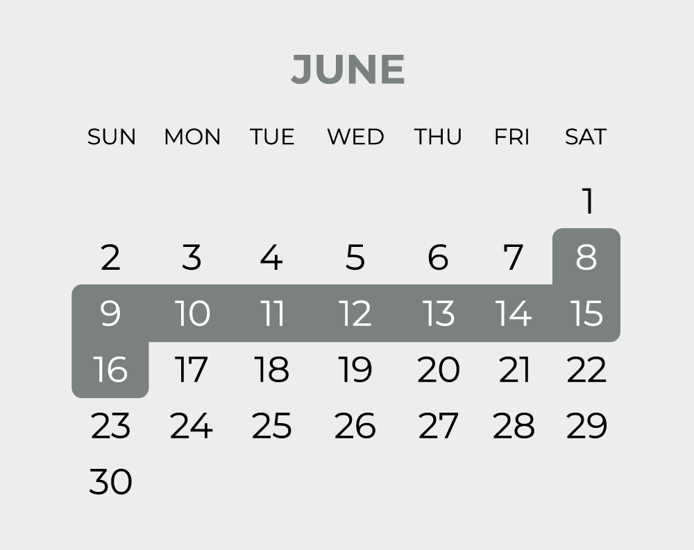放假攻略 | 2024年6月份 | 自製9日假期