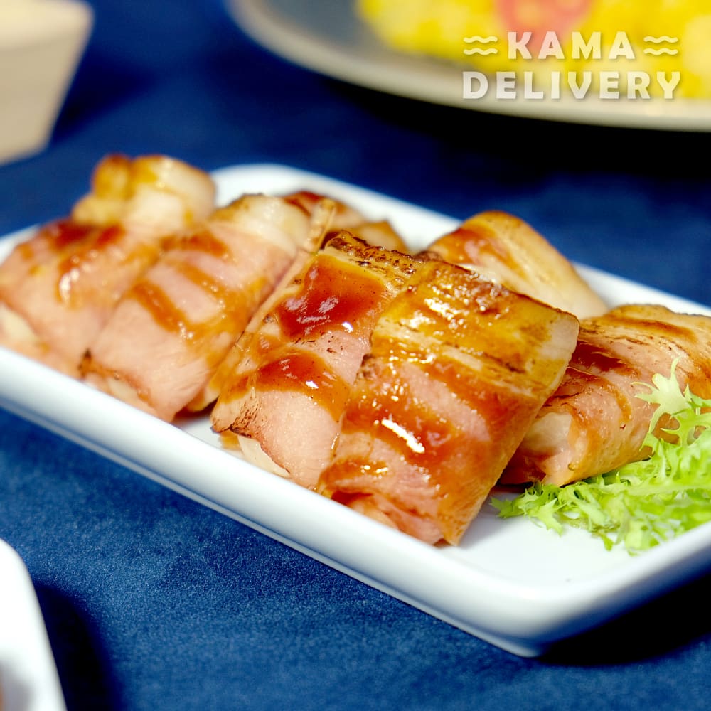 One-Bite Bacon & Lychee Rolls| À la carte catering Snack| Kama Delivery