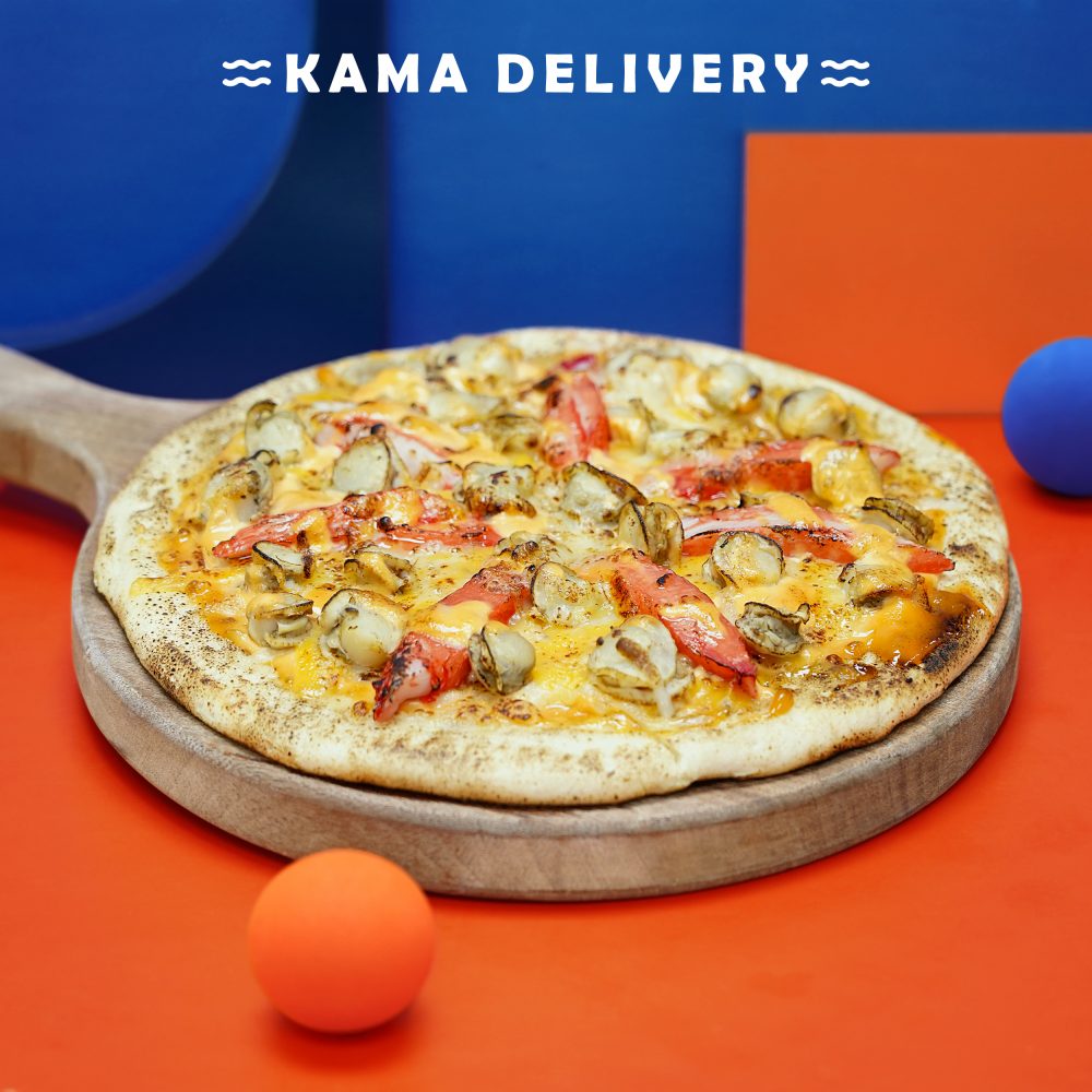 Japanese Mentaiko Seafood Pizza| À la carte and Catering Crepes | Kama Delivery