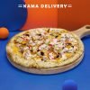 Scallops & Crab Stick Pizza with Thousand Island Dressing| À la carte pizza for catering | Kama Delivery