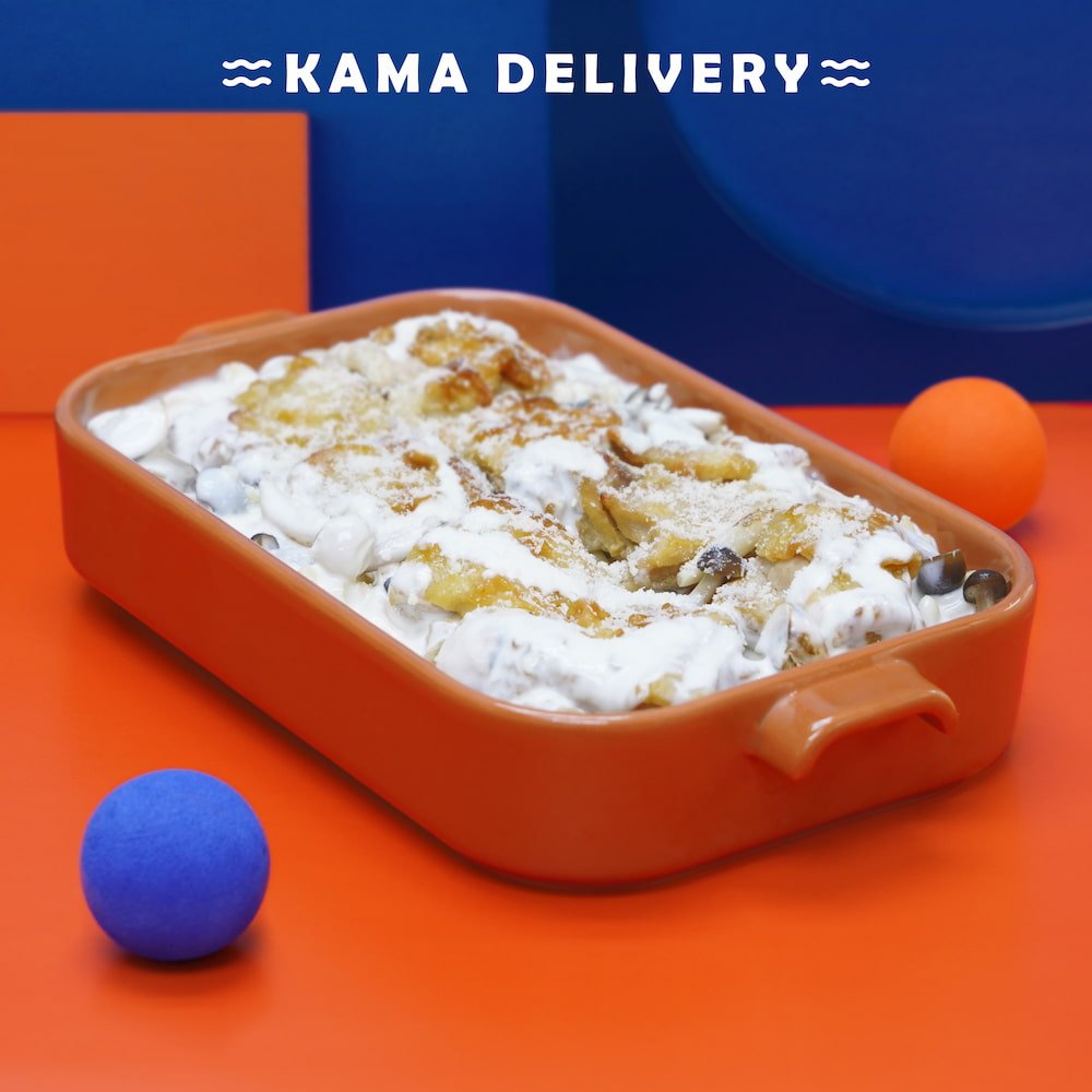 法式奶油蘑菇雞肉通粉|單點到會意粉|Kama Delivery