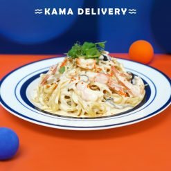 海膽野菌忌廉汁海蝦扁意粉｜到會外賣意粉｜Kama Delivery