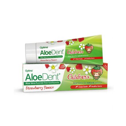 Optima Aloe Dent Aloe Vera Fluoride Free Toothpaste (Strawberry Flavour) 蘆薈兒童專用牙膏（士多啤梨味）