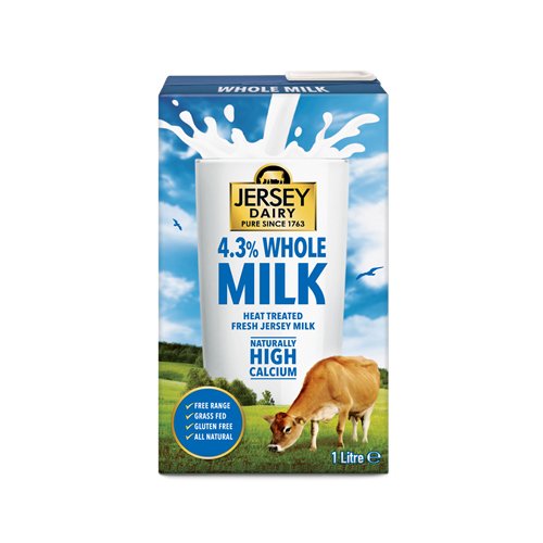 Jersey Dairy 4.3% Whole Milk Heat Treated Fresh Jersey Milk