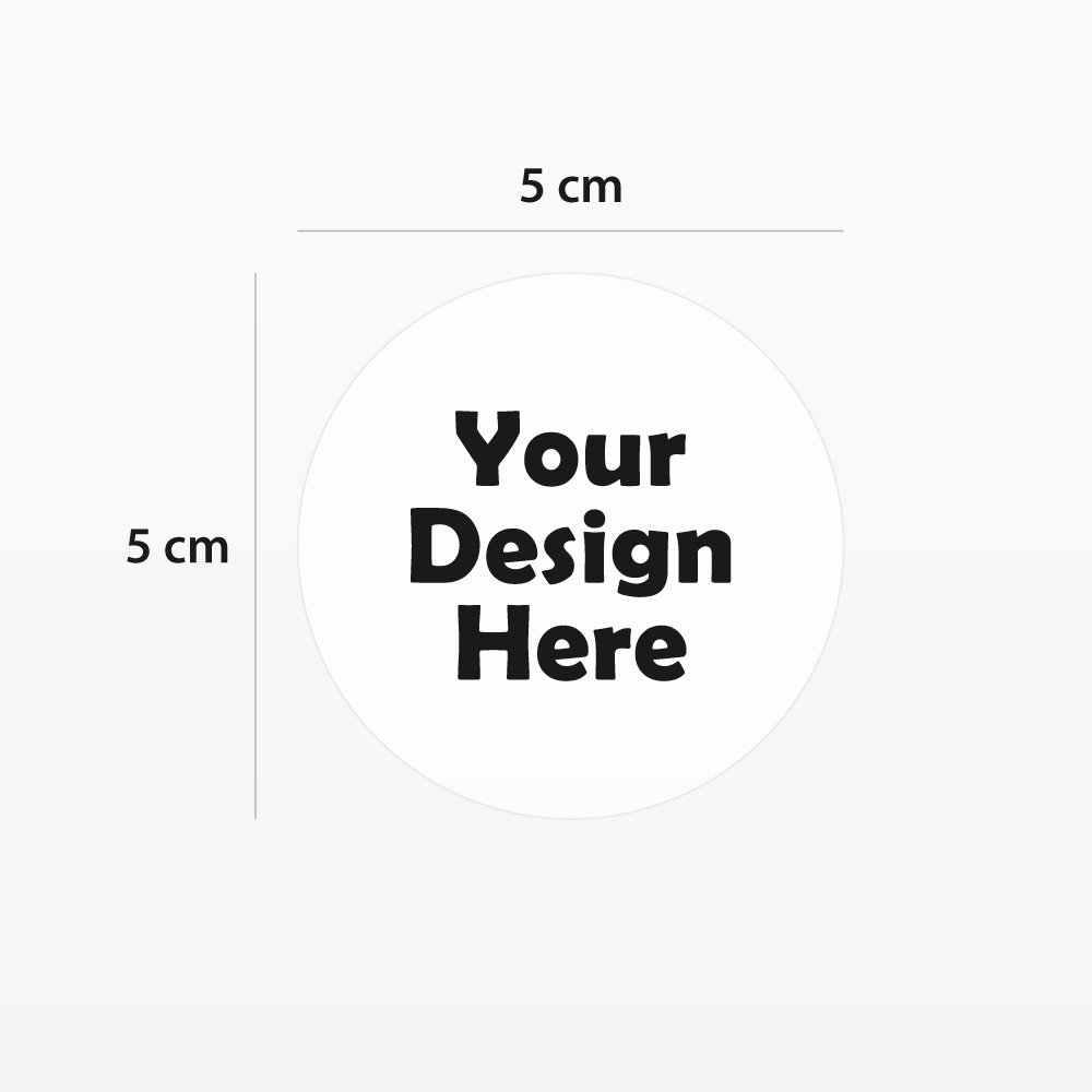 Round Clear Sticker Sizes | Custom Decorations | Kama Delivery Catering and Takeout Service