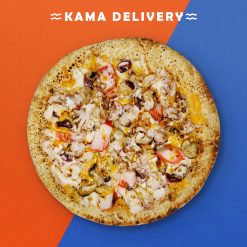 Kama Delivery 千島帆立貝蟹柳粟米薄餅俯視圖